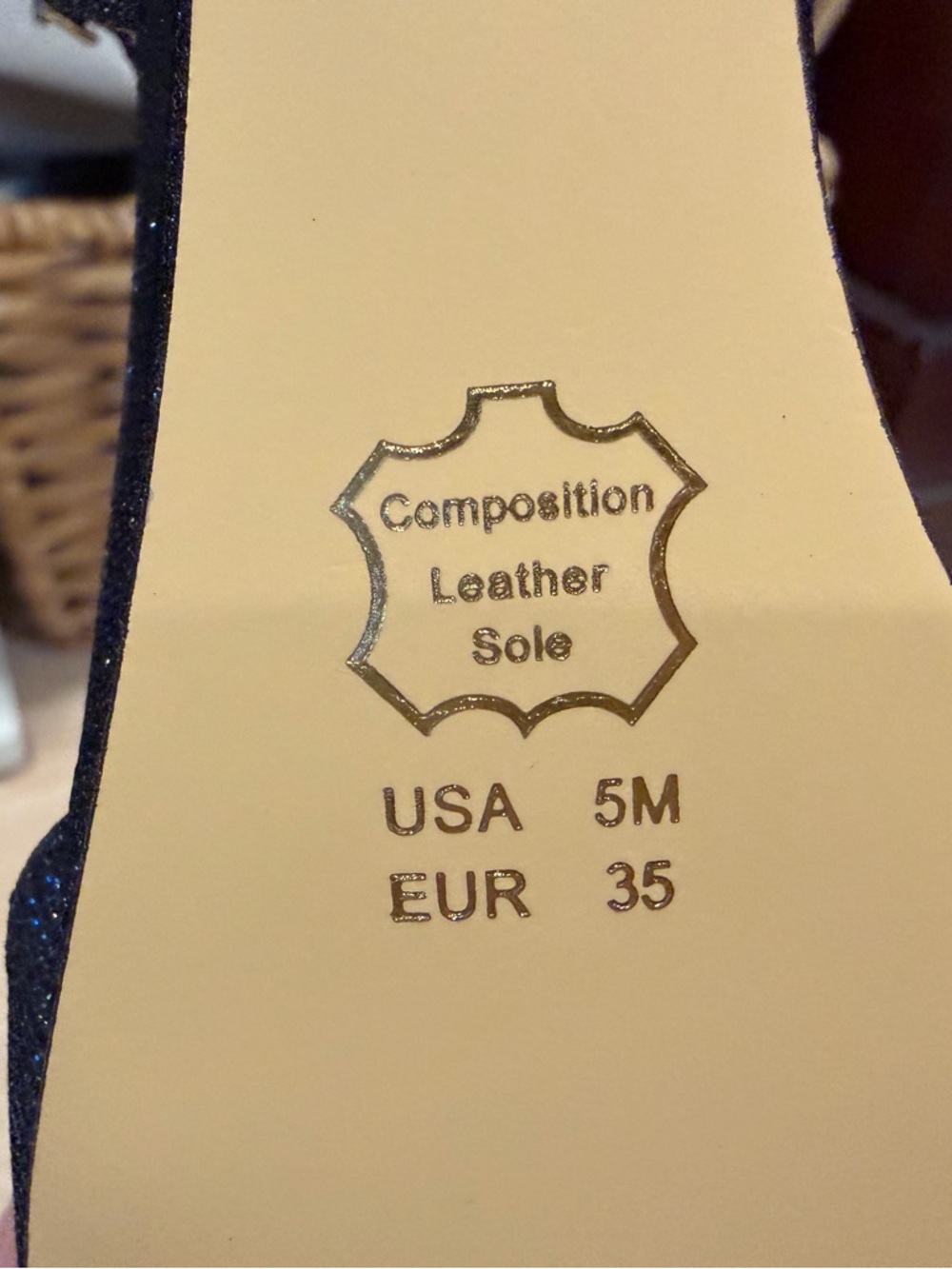 Nina Navy Blue Glitter Heeled Sandals - Picture 3 of 8